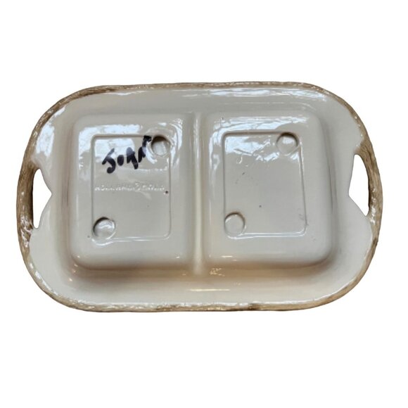 Vintage Holland Mold Ceramic Divided Serving Tray With Hand-Painted Fruit Design - Picture 2 of 8